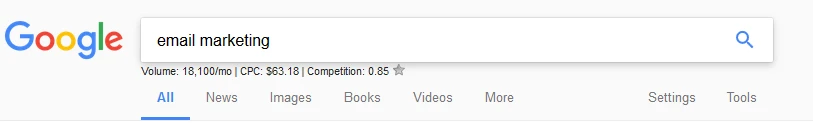 Use Keywords Everywhere to see search volume