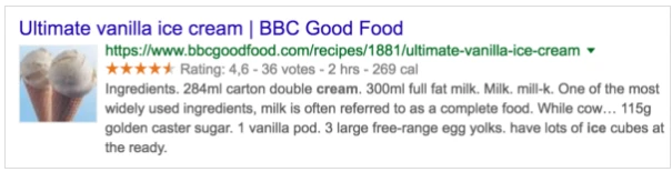 google rich text snippet